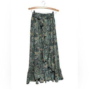 Masala Maxi Skirt Size Medium High Low Elastic Waist Modest Tie Front